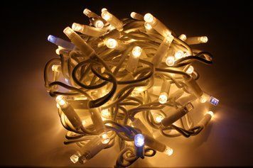 Гирлянда уличная LUMION нить 200LED 10m 230V теплый белый/белый, мерцает 20 LED IP44 EN
