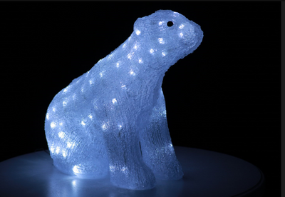 Світлодіодна прикраса Ведмідь Lumion 100 led для внутрішнього використання акрилова біла колба