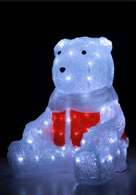Світлодіодна прикраса Ведмідь Lumion 80 led для внутрішнього використання акрилова біла колба