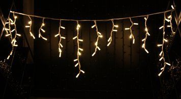 Гирлянда уличная бахрома LUMION 90Led 2x0,5m 230V&nbsp;белый теплый IP44 EN