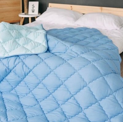 Одеяло холлофайбер на зиму 150х210 см антиаллергенное, односпальное, цвет синий
