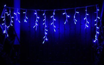 Гирлянда уличная LUMION бахрома 90led 2x0,5m 230V&nbsp;синий/белый. мерцает холодным 9LED IP44 ЕN