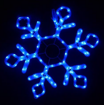 Уличная гирлянда - мотив снежинки "Snow Flake Motif" 40x40 синий светодиод 12LED мерцание белое