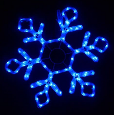 Вулична гірлянда — мотив сніжинки "Snow Flake Motif" 40x40 синій світлодіод 12LED мерехтіння біле