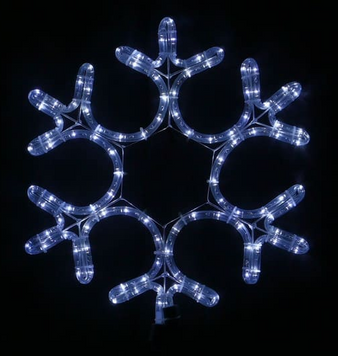Уличная гирлянда - мотив снежинки "Snow Flake Motif" 40x40 белый светодиод 12LED мерцание белое