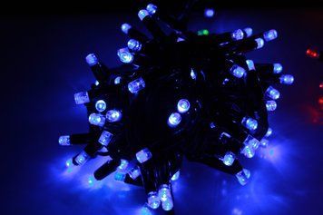 Гирлянда уличная LUMION нить 200LED 10m 230V цвет синий/белый, мерцает 20 LED IP44 EN